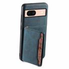 For Google Pixel 8a Denior D13 Retro Texture Leather MagSafe Card Bag Phone Case(Blue) - 3