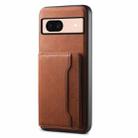 For Google Pixel 8a Denior D13 Retro Texture Leather MagSafe Card Bag Phone Case(Brown) - 1