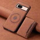 For Google Pixel 8a Denior D13 Retro Texture Leather MagSafe Card Bag Phone Case(Brown) - 2