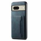 For Google Pixel 8 Denior D13 Retro Texture Leather MagSafe Card Bag Phone Case(Blue) - 1