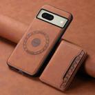 For Google Pixel 8 Denior D13 Retro Texture Leather MagSafe Card Bag Phone Case(Brown) - 2