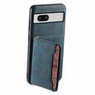 For Google Pixel 7a Denior D13 Retro Texture Leather MagSafe Card Bag Phone Case(Blue) - 3