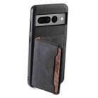 For Google Pixel 7 Pro 5G Denior D13 Retro Texture Leather MagSafe Card Bag Phone Case(Black) - 3