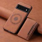 For Google Pixel 6 Pro Denior D13 Retro Texture Leather MagSafe Card Bag Phone Case(Brown) - 2
