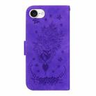 For iPhone SE 2024 Butterfly Rose Embossed Leather Phone Case(Purple) - 3