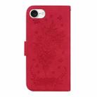 For iPhone SE 2024 Butterfly Rose Embossed Leather Phone Case(Red) - 3