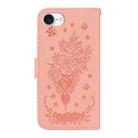 For iPhone SE 2024 Butterfly Rose Embossed Leather Phone Case(Pink) - 3