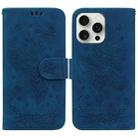 For iPhone 16 Pro Max Butterfly Rose Embossed Leather Phone Case(Blue) - 1