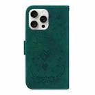 For iPhone 16 Pro Butterfly Rose Embossed Leather Phone Case(Green) - 3