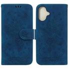 For iPhone 16 Plus Butterfly Rose Embossed Leather Phone Case(Blue) - 1