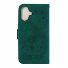 For iPhone 16 Plus Butterfly Rose Embossed Leather Phone Case(Green) - 3