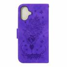 For iPhone 16 Plus Butterfly Rose Embossed Leather Phone Case(Purple) - 3