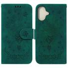 For iPhone 16 Butterfly Rose Embossed Leather Phone Case(Green) - 1