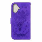 For iPhone 16 Butterfly Rose Embossed Leather Phone Case(Purple) - 3