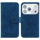For iPhone 17 Pro Max Butterfly Rose Embossed Leather Phone Case(Blue) - 1