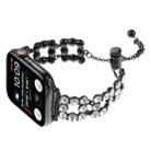 For Apple Watch SE 2023 40mm Rhinestone Metal Bracelet Watch Band(Black) - 3