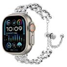 For Apple Watch Ultra 2 49mm Rhinestone Metal Bracelet Watch Band(Silver) - 1