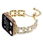 For Apple Watch Series 9 41mm Rhinestone Metal Bracelet Watch Band(Gold) - 3