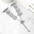 For Apple Watch Series 9 41mm Rhinestone Metal Bracelet Watch Band(Silver) - 2