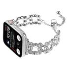 For Apple Watch Series 9 41mm Rhinestone Metal Bracelet Watch Band(Silver) - 3