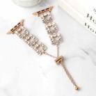 For Apple Watch SE 44mm Rhinestone Metal Bracelet Watch Band(Rose Gold) - 2