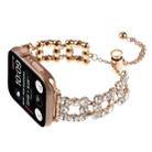 For Apple Watch SE 44mm Rhinestone Metal Bracelet Watch Band(Rose Gold) - 3