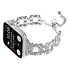 For Apple Watch Series 5 44mm Rhinestone Metal Bracelet Watch Band(Silver) - 3