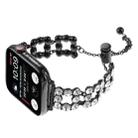 For Apple Watch Series 3 42mm Rhinestone Metal Bracelet Watch Band(Black) - 3