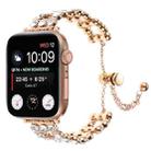 For Apple Watch Series 3 42mm Rhinestone Metal Bracelet Watch Band(Rose Gold) - 1