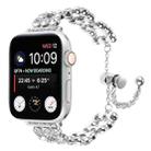 For Apple Watch Series 3 42mm Rhinestone Metal Bracelet Watch Band(Silver) - 1