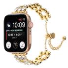 For Apple Watch Series 2 42mm Rhinestone Metal Bracelet Watch Band(Gold) - 1