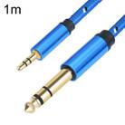 3662-3662BK 3.5mm Male to 6.35mm Male Stereo Amplifier Audio Cable, Length:1m(Blue) - 1