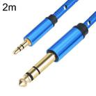 3662-3662BK 3.5mm Male to 6.35mm Male Stereo Amplifier Audio Cable, Length:2m(Blue) - 1