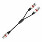 2055YMFF-05 XLR 3pin Male to Dual Female Audio Cable, Length: 50cm(Black+Red) - 1