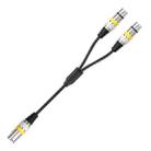 2055YMFF-05 XLR 3pin Male to Dual Female Audio Cable, Length: 50cm(Black+Yellow) - 1