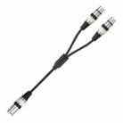 2055YMFF-05 XLR 3pin Male to Dual Female Audio Cable, Length: 50cm(Black+Black) - 1