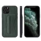 For iPhone 12 Pro Max Fierre Shann Full Coverage Protective Leather Case with Holder & Card Slot(Green) - 1