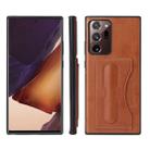 For Samsung Galaxy Note20 Fierre Shann Full Coverage Protective Leather Case with Holder & Card Slot(Brown) - 1