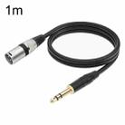 TC145BK55 6.35mm 1/4 TRS Male to XLR 3pin Male Microphone Cable, Length:1m(Black) - 1