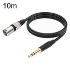 TC145BK55 6.35mm 1/4 TRS Male to XLR 3pin Male Microphone Cable, Length:10m(Black) - 1