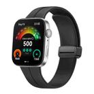 For Huawei Watch Fit3 Magnetic Folding Black Buckle Silicone Watch Band(Black) - 1