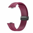 For Huawei Watch Fit3 Magnetic Folding Black Buckle Silicone Watch Band(Wine Red) - 2