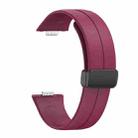 For Huawei Watch Fit3 Magnetic Folding Black Buckle Silicone Watch Band(Wine Red) - 3