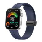 For Huawei Watch Fit3 Magnetic Folding Black Buckle Silicone Watch Band(Midnight Blue) - 1