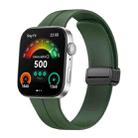 For Huawei Watch Fit3 Magnetic Folding Black Buckle Silicone Watch Band(Dark Green) - 1