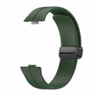 For Huawei Watch Fit3 Magnetic Folding Black Buckle Silicone Watch Band(Dark Green) - 2