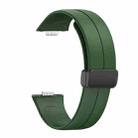 For Huawei Watch Fit3 Magnetic Folding Black Buckle Silicone Watch Band(Dark Green) - 3