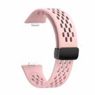 For Huawei Watch Fit3 Hole Style Magnetic Folding Black Buckle Silicone Watch Band(Pink) - 3