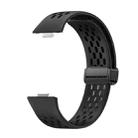 For Huawei Watch Fit3 Hole Style Magnetic Folding Black Buckle Silicone Watch Band(Black) - 2