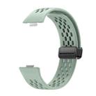 For Huawei Watch Fit3 Hole Style Magnetic Folding Black Buckle Silicone Watch Band(Grey Green) - 2
